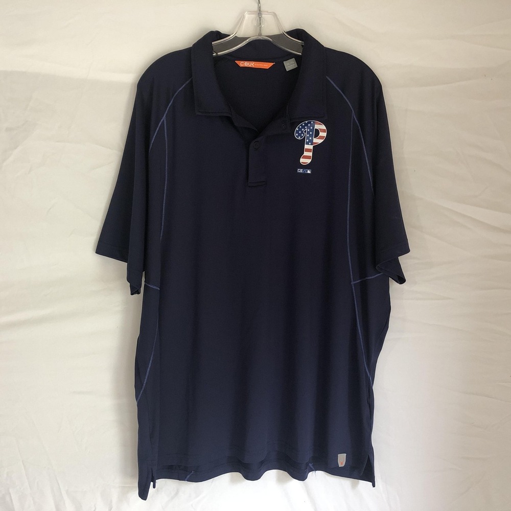 Philadelphia‎ Phillies Shirt Mens XL Blue MLB Baseball Cutter & Buck CBUK Polo